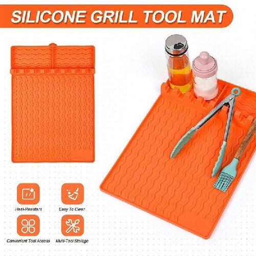 Large Silicone Spatula Mat With Drip Pad Griddle Mat Grill