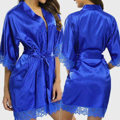Womens Silk Satin Robe Bride Bridesmaid Dress Wedding Kimon