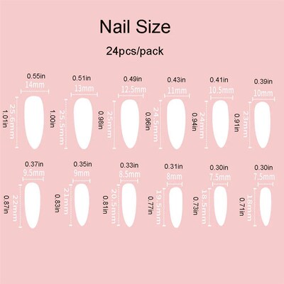 24pcs/set nude brown white fake nails for fall winter season
