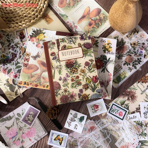 265Pcs Vintage DIY Scrapbooking Material Paper Floral Retro