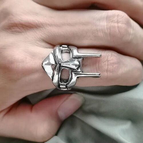 Fashion Hip Hop MF DOOM Mask Ring Men Gladiator Punk Egyptia