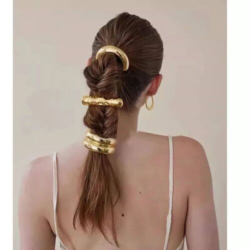 Simple Chunky Hollow Double-layer Metal Hair Clips For Women