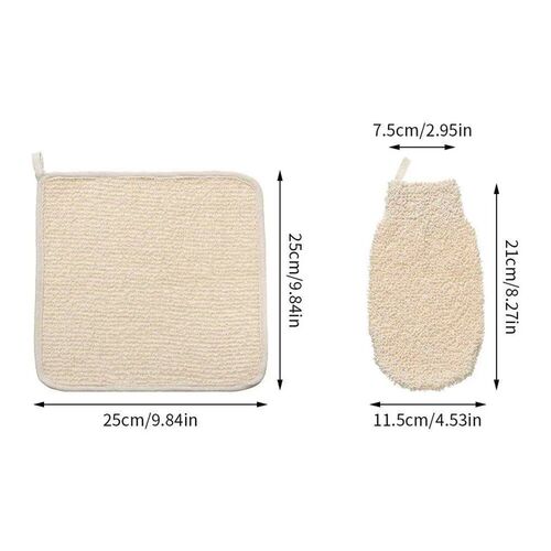 Exfoliating Shower Gloves Natural Vegetative Material Body S
