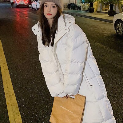 Vielleicht New Solid Color Long Straight Winter Coat Casual