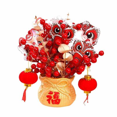 Fortune Fruit Simulation Holly Red Fruit Gift Decoration Set
