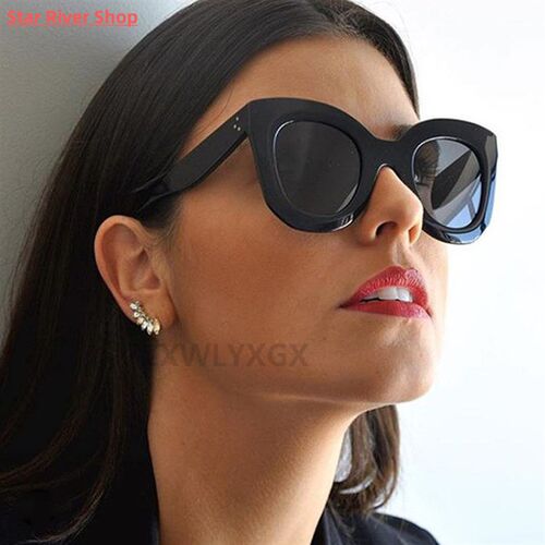 Luxury Rectangle sunglasses women brand designer retro  cat