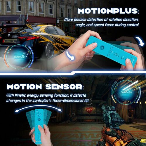 2Set 2IN1 For Nintendo Wii Console Wireless Gamepad Controll