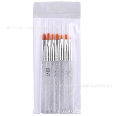 7 pcs/Set UV Gel Acrylic Nail Art Builder Brush Pen Paintin