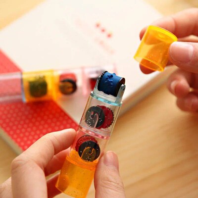 Kids Colorful Ink Pad Stamp Seal Preschool Funny Toy Learnin