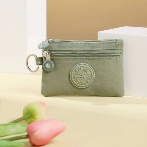 Womens Mini Square Canvas Coin Purse Handbag Card Package C