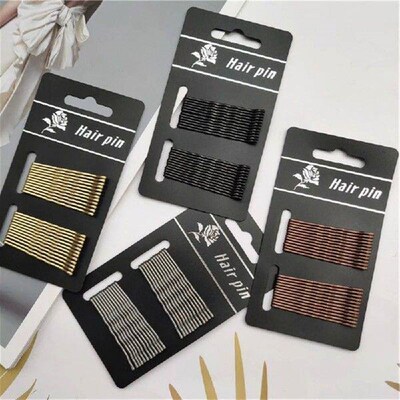 24pcs/set Black Hairpin Curly Wavy Grips Hairstyle Hairpins