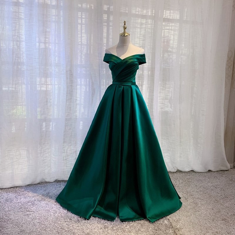Beauty-Emily Vintage Off The Shoulder Evening Dresses Long S图片
