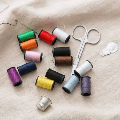 Travel Sewing Kit with Compact Needles and Threads, Househol