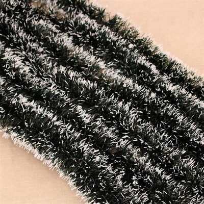 Green Garland with White Tips, Flocked Christmas Tree Decor