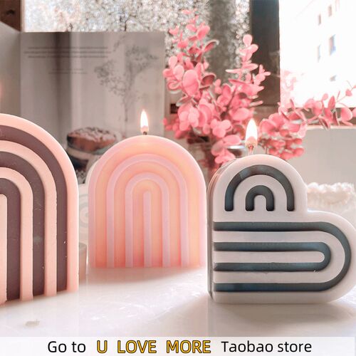 U Shape Scented Candle Mold Food Grade Silicone Mold DIY 3D