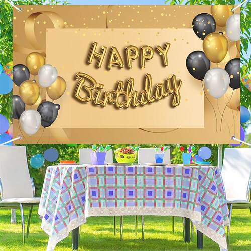 。Happy Birthday Banner background cloth party party atmosph