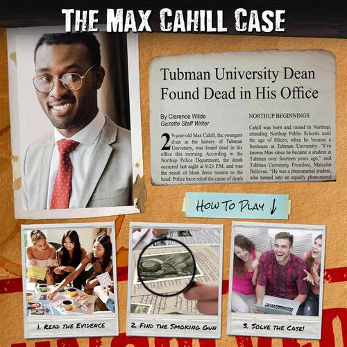 Unsolved Case Files Cahill Max Cold Case Murder Mystery Game