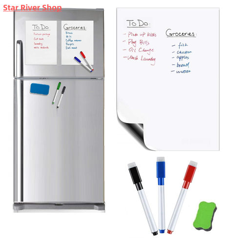 Flexible Magnetic Whiteboard Fridge Magnets Dry WIPE White