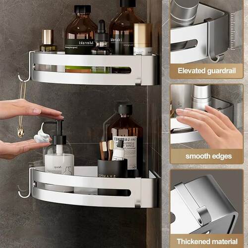 Bathroom Shelf No Drill Wall Mounted Shampoo Bottle Shower C