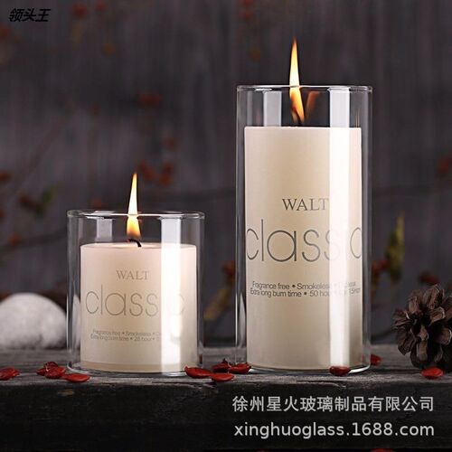 Candlestick glass container Empty can Brilliant candlestick