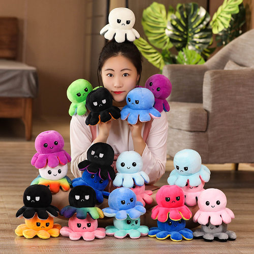 1pcs Reversible Octopus Plushie Fidget toy Flip Plush Toys