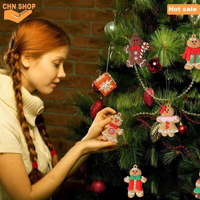 12pcs Gingerbread Man Ornaments Christmas Tree Decorations