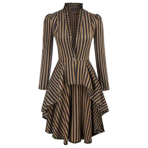 Long Coats For Women High-Low Hem Coat Steampunk Long Puff S