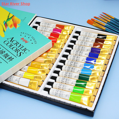Acrylic Paints 12/18/24 Colors Professional Brush Set 12ml T