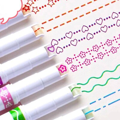Lace outline pen, curved line pen, fluorescent highlighter,