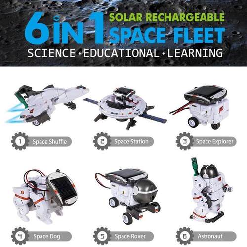 Creative 6 In 1 Solar Robot Car Space Ship Toys Technology S