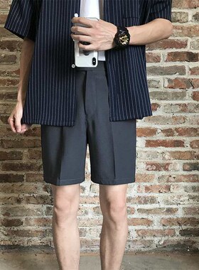 Suit Shorts Mens Summer Thin Pants 5-point Suit Pants teny