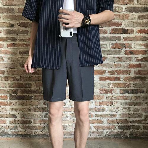 Suit Shorts Mens Summer Thin Pants 5-point Suit Pants teny