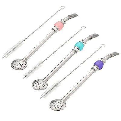 Detachable Matte Tea Straw Set Strainer Stainless