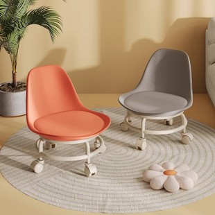 万向轮小软座滑轮矮凳子靠背圆凳家用板凳塑料移动久坐