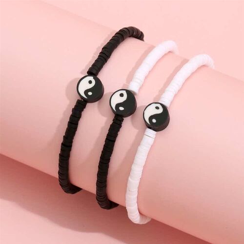 New soft pottery brlet black and white yin and yang gossip T