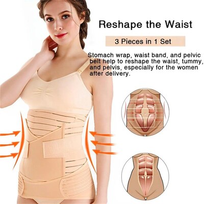 3 In 1 Shapewear Postpartum Belly Belt Tummy Band Girdles Co