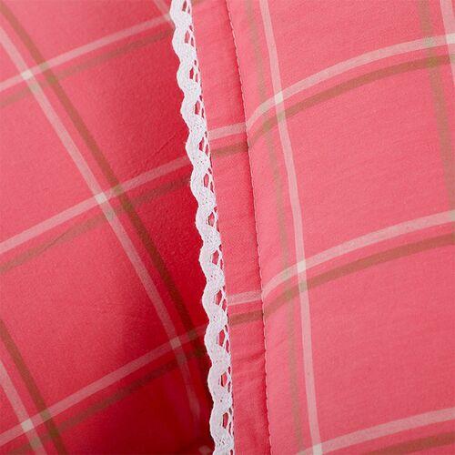 Washed Cotton Pillowcase Pair 4567 Soft Breathable Gingham U