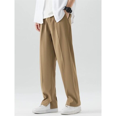 2023 New Summer Casual Pants Men Breathable Polyester Korean