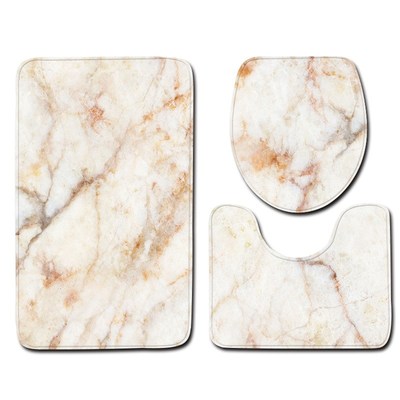3 Pcs Bath Mat Set Bathroom Carpet Rug Toilet Mat Marbling