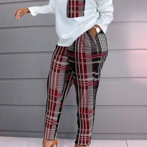 Women Spring Autumn Casual Loose 2 Piece Set Drawstring Desi