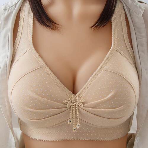 Jodimitty Women Back Buckle Cotton Bra Wire Free Plus Size U