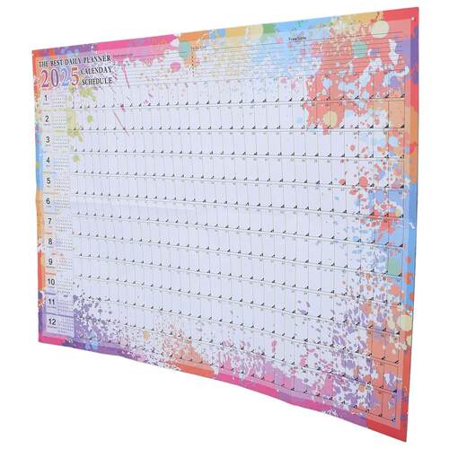 2025 Yearly Double Line Wall Calendar Academic Desk Paper Ha