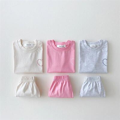 2pcs Baby Girls Boys Outfits Sets Summer Fashion Cute Basic