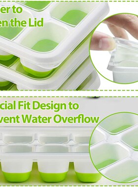 Silicone Ice Cube Trays for Freezer with Lid
