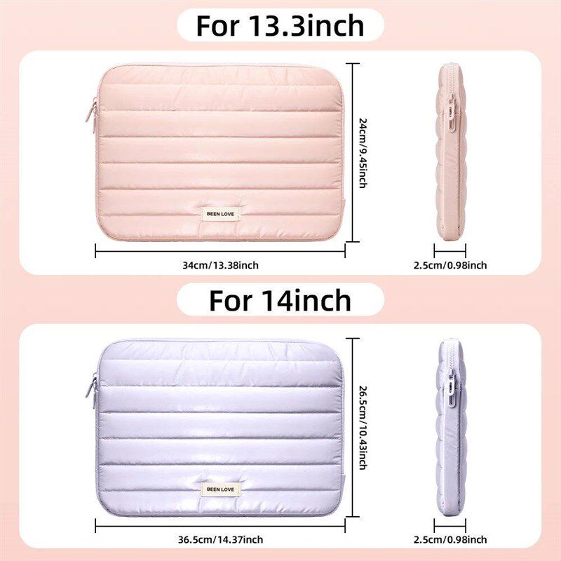 13/14 Inch Puffy Laptop Sleeve ver Bag For Laptop ver for Ma - 实物图