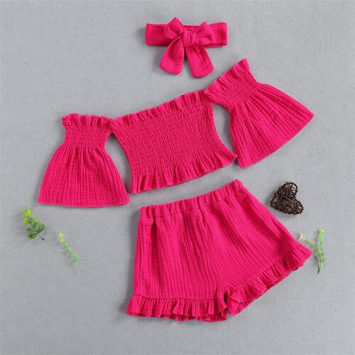 1-6Y Summer Fashion Kid Baby Girls Clothes Sets Short Sleeve