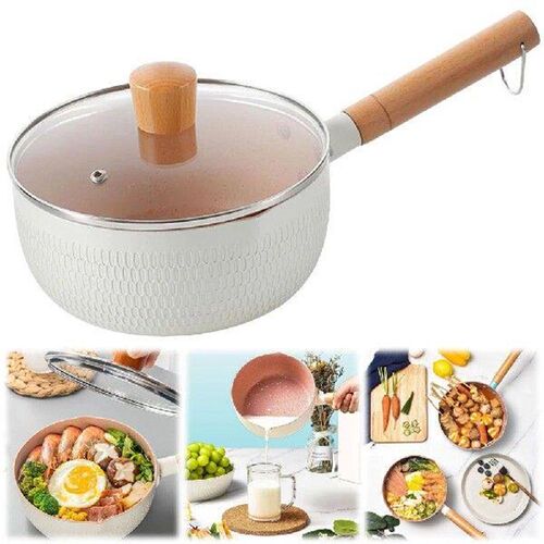 Non-Stick Saucepan with Lid Cooking Pot with Pour Spout &