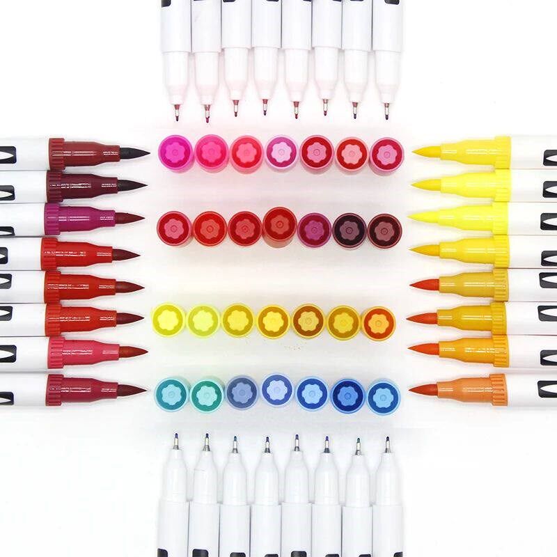 Markers Set 36/48/72/120 Colors FineLiner Dual Tip Brush Pen图片