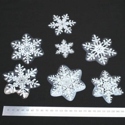 100PCS Reusable Christmas Window Snowflake Stickers Glass