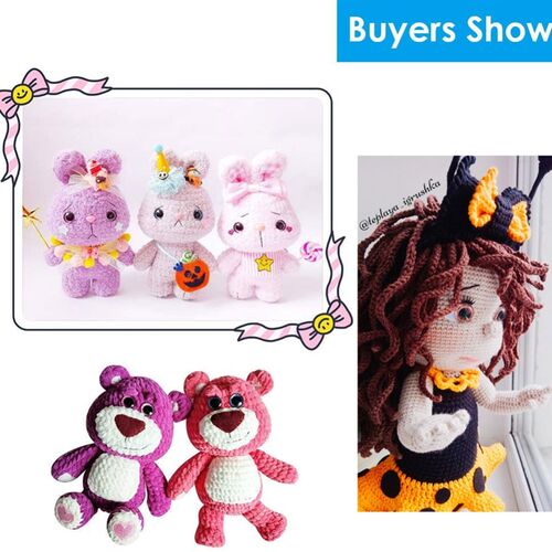 20pcs 3D Glitter Plush Plastic Safety Eyes For Toy Amigurumi